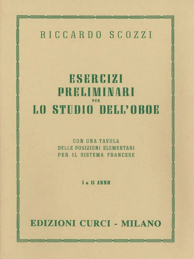 Esercizi preliminari per lo studio dell'oboe - Riccardo Scozzi