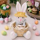 Easter Woven Basket Home Decoration Gifts Basket Desktop Ornament Cute Rabbit