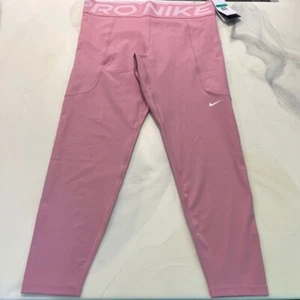 Nike Pro Women's Training High Rise 7/8 Length Leggings Pink XL Firm Support - Bild 1 von 8