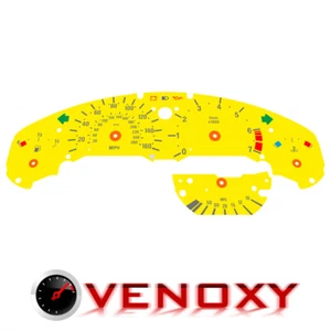 BMW E36 Petrol 160 MPH+km/h 7000rpm Yellow Custom Gauge Faces - Picture 1 of 1