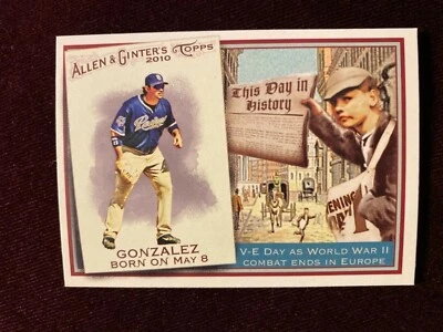 2010 Topps Allen & Ginter's This Day in History #TDH32 Adrian Gonzalez Card - Image 1 of 2