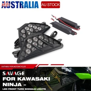 For KAWASAKI NINJA 400 650 1000 250 ZX6R 636 ER6F Front LED Turn Signals Lights - Picture 1 of 16