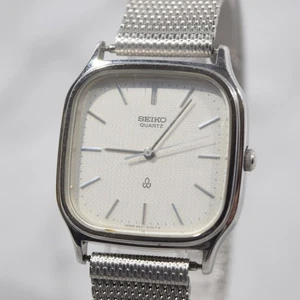Vintage Seiko Chariot 6431-5050 weißes Zifferblatt silber Herren Quarzuhr neue Batterie - Bild 1 von 16