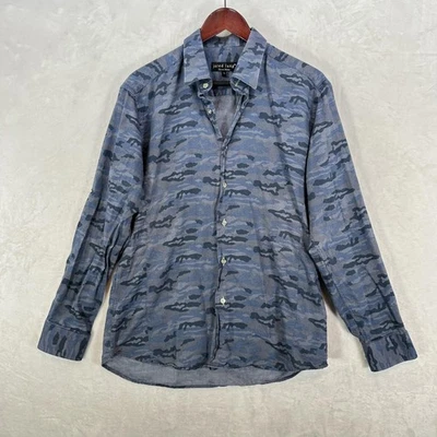 Jared Lang Shirt Mens Large Blue Camo Long Sleeve Button Front Cotton Casual - Image 1 of 4