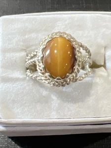 Vintage Tigerauge Ring Größe 5 - Bild 1 von 13