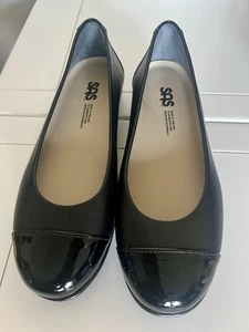 NEU SAS Scenic Kappe Zehe Größe 7M schwarz Lackleder, hergestellt in den USA, neu im Karton - Bild 1 von 10