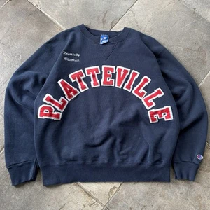 VTG 80s Champion UW Platteville Pioneers Crewneck Sweatshirt Size XL Made In USA - Picture 1 of 10