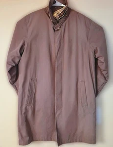 Claiborne Mens Brown Coat Plaid Water-Resistant Transitional Luxury - Sz Small - Picture 1 of 10
