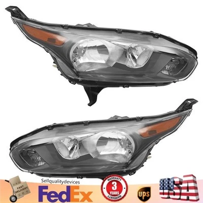 Left+Right For 2014-2018 Ford Transit Connect Halogen Headlight Headlamps w/Bulb Foto 1 de 4