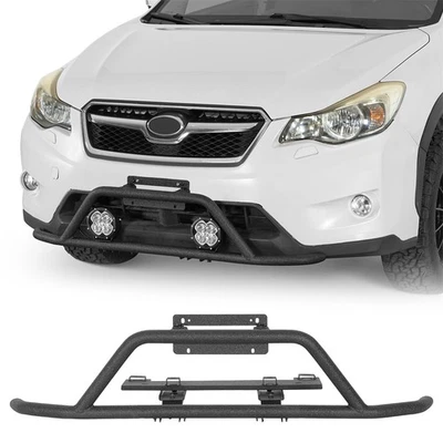 Parachoques delantero todoterreno tubular con 2 lengüetas de luz para Subaru XV Crosstrek 2013-2017 Foto 1 de 4