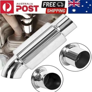 2.5 Inch Universal Inlet/Outlet Car Exhaust Muffler Pipe Stainless Steel Round - Picture 1 of 9