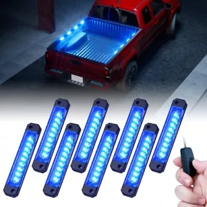 Blue LED Truck Bed Lights with Switch 8 Pods Underglow Truck Cargo Lights Pickup - Bild 1 von 7