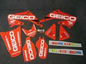 Honda CR125 CR250 2002-2007 Geico Racing Team EE. UU. gráficos + plásticos GR1819 - Imagen 1 de 4