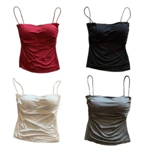Wrapped Chest Bra Bra with Pads Camisole Sleeveless Bralette Crop Tops Summer - Picture 1 of 16