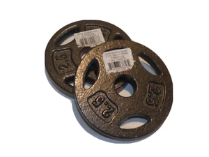 Pair DICKS SPORTING GOODS 2.5 Lb (5lbTotal) Cast Iron Barbell Weight Plates New - Picture 1 of 3