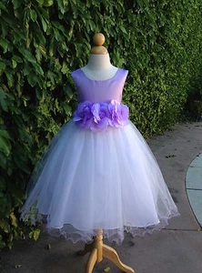 US Seller Lilac Lavender Easter Party Wedding Baby Princess Flower Girl Dress - Picture 1 of 2