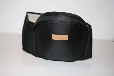 Aiebao Bebé Niño Pequeño Asiento de Cadera Portador Hebilla de Cinturón Ajustable Negro Foto 1 de 4