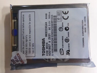 Toshiba MK8009GAH 80GB Internal 4200RPM 1.8" (HDD1764) HDD - Image 1 of 4