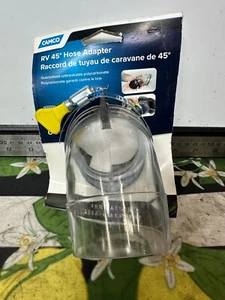 Camco Clear 45 Degree Sewer Hose Adapter Fitting See Through Adapter with Clamp - Picture 1 of 4