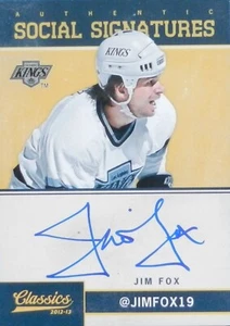 12-13 panini classics social signatures jim fox los angeles kings autograph auto - Picture 1 of 2