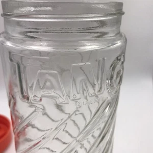 Vintage TANG Glass Juice Pitcher Orange Lid Criss-Cross Anchor Hocking TV Prop - Picture 1 of 12