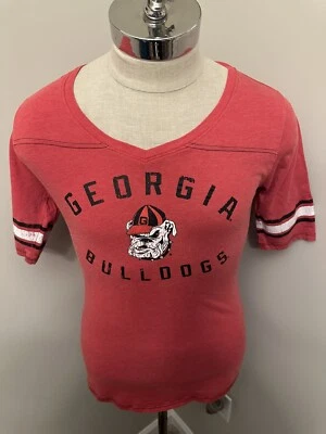 Georgia Bulldogs Football UGA Graphic Logo Russell Girls Large V-Neck Shirt - Image 1 of 4