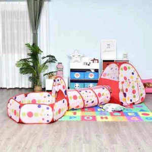 Tenda 3 in 1 per Bambini 18+ Mesi con Tunnel, Vasca Palline e Canestro, Sistema - Imagen 1 de 9