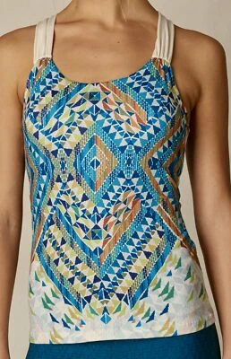 PRANA Phoebe Racerback Print Cove Firefly Sports Bra Tank Top NWT Womens Sz S - Image 1 of 4