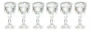 Melody Jane Dolls House 6 Empty Stem Wine Glasses Bar Dining Room Accessory 1:12 - Picture 1 of 8