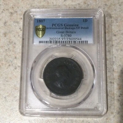 1807 英国 1D S-3780 PCGS 状况极佳 — 第 1/2 张图片