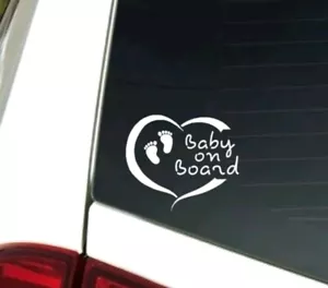 Baby on board. Car Window Sticker.White Vinyl.Car Decal.Kids.baby - Picture 1 of 2