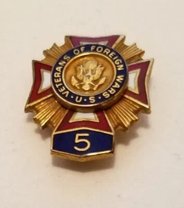 VETERANS OF FOREIGN WARS 5 YEAR PIN - Bild 1 von 3