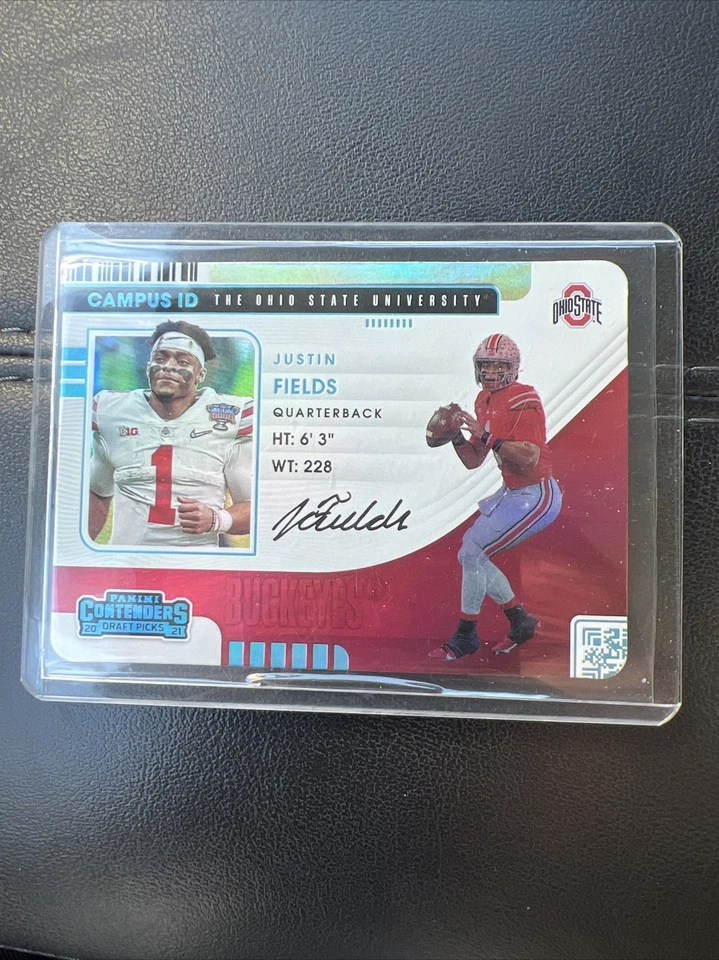 2021 Contenders Draft Picks Justin Fields Campus ID CASE HIT - Image 1 of 2