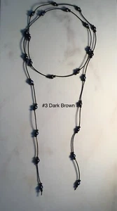60" Leder schwarze Perlenkette und 16"-19" verstellbare Infinity Perlenkette - Bild 1 von 3
