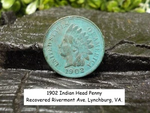 Old Rare Vintage Antique Relic 1902 Indian Head Penny Rivermont Ave Lynchburg VA - Picture 1 of 11