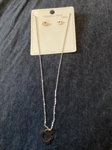 Love Silver Hello kitty Cat Kitten S.Steel Jewelry Set: Necklace+Earrings - Picture 1 of 7