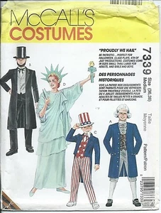 M 7339 sewing pattern PATRIOT COSTUMES Uncle Sam ABE Lady Liberty Knickers UNCUT - Picture 1 of 1