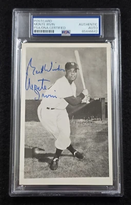 MONTE IRVIN Signed Real Photo Postcard-HOF-NEW YORK GIANTS-PSA - Image 1 of 4