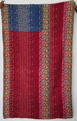 Indian Vintage Traditional Kantha Quilts, Bohemian Bedding Bedspread Blankets - Image 1 of 3