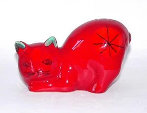 Spardose Keramik Katze rot 50er Jahre Vintage #6594 - Bild 1 von 7