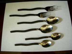 6 Besteckteile im Art Deco Stil aus Edelstahl - Bild 1 von 2