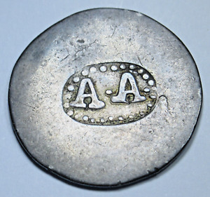 AA Colombia Counterstamp Rulau Spanish Colonial Silver 1 Reales Countermark Coin