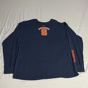 Nike Syracuse Long Sleeve T-Shirt Center Swoosh Blue Mens XL Loose Fit Y2K - Picture 1 of 9