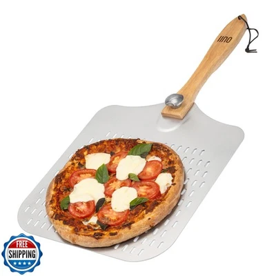 Cáscara de pizza perforada OUII - Paleta de espátula de aluminio de 16 x 14 pulgadas Foto 1 de 4