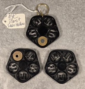 Lot of 3 Vintage New York City Transit Authority Token Holders with 2 Tokens - Picture 1 of 12