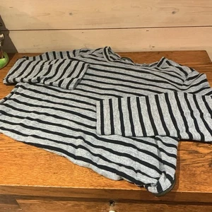 J.Crew Ladies Medium T-Shirt Dress Navy Stripes Zipper Sides Preppy - Picture 1 of 5