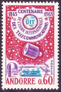 Andorra - French 1965 10c ☀ Syncom Satellite over Pleumeur-Bodou ☀ MNH** - Picture 1 of 1