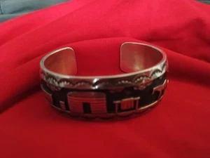 Vintage R.H. Roland BEGAY Navajo Sterling Story Teller Cuff Bracelet 42.9Gr - Picture 1 of 7