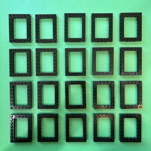 Lego Technic Brick 6x8 Open Center Black Beam Frame 32532 Lot Of 20 - Picture 1 of 3