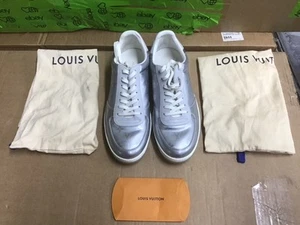 Louis Vuitton Silver Color White Soles Rivoli Men's Sneakers Size 9 - Picture 1 of 5